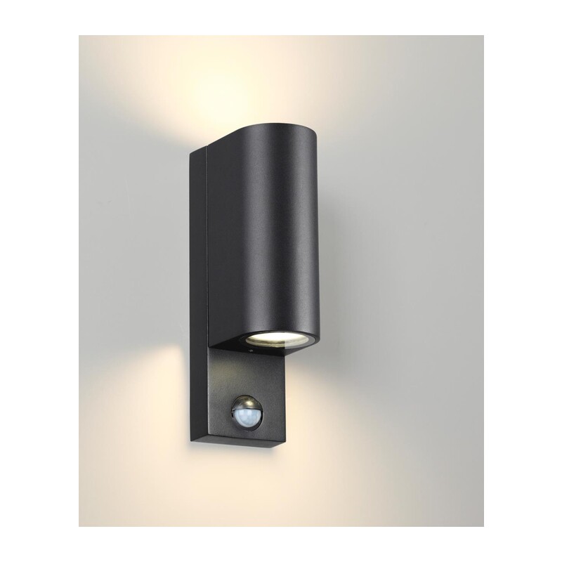 4390/2W HIGHTECH ODL23 000 черный/металл/пвх стойкий к УФ излучению Настенный светильник с датчиком движения IP44 LED GU10 14W MOTTO