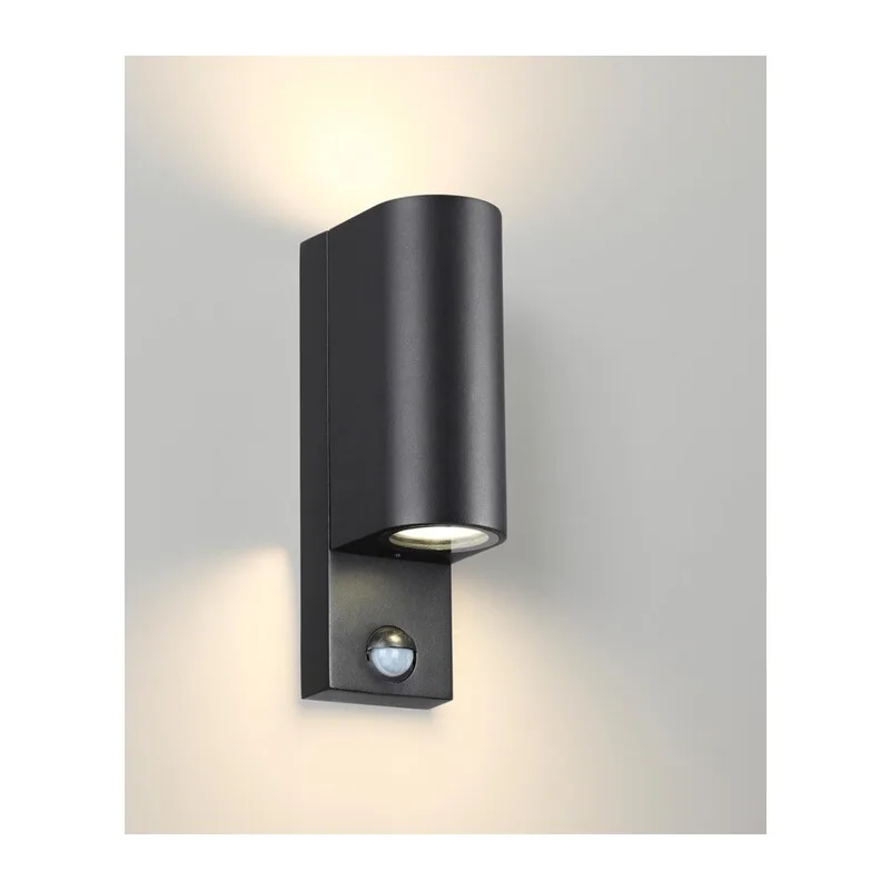 4390/2W HIGHTECH ODL23 000 черный/металл/пвх стойкий к УФ излучению Настенный светильник с датчиком движения IP44 LED GU10 14W MOTTO