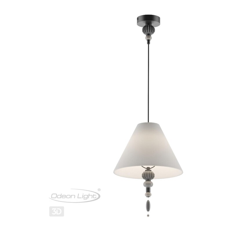 4896/1 MODERN ODL_EX23 109 черный матов./серый/молочный металл/керамика/ткань Подвес E27 1*60W SOCHI 2