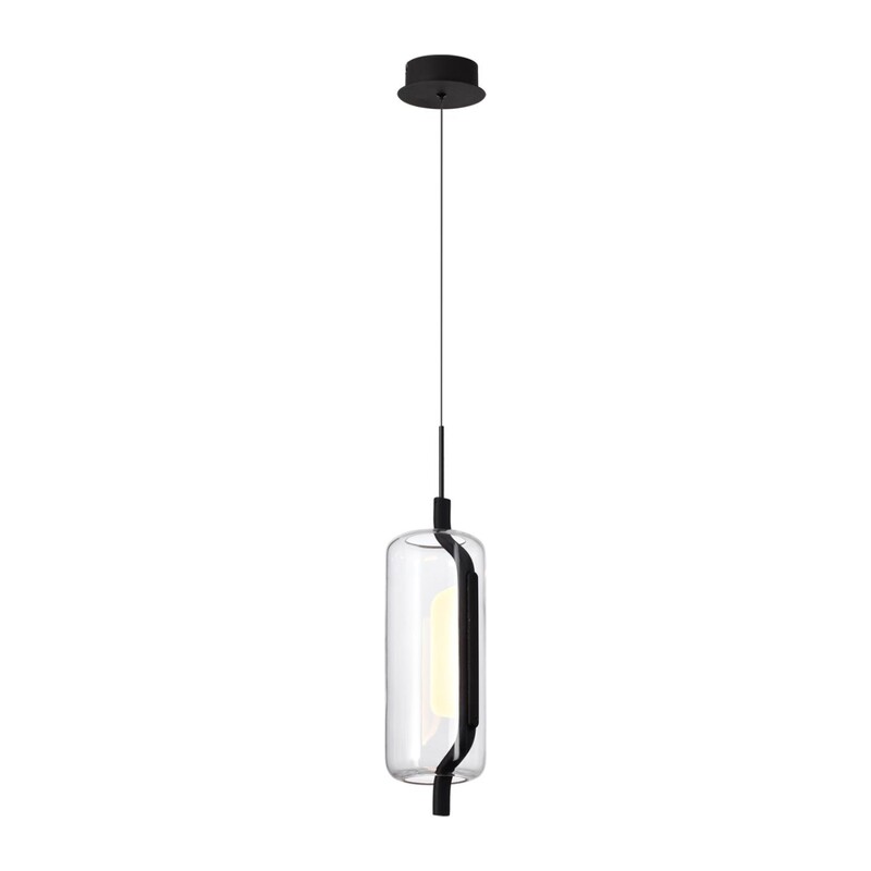 5003/10L L-VISION ODL23 391 черный матовый/прозрачный/стекло Подвес LED 10W 3000K KAVIA