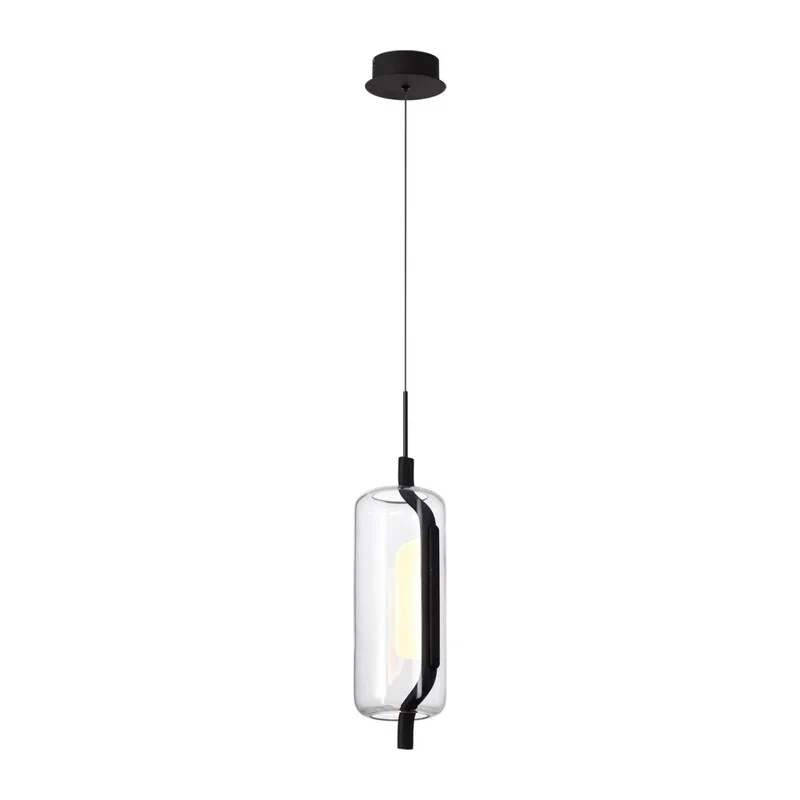 5003/10L L-VISION ODL23 391 черный матовый/прозрачный/стекло Подвес LED 10W 3000K KAVIA