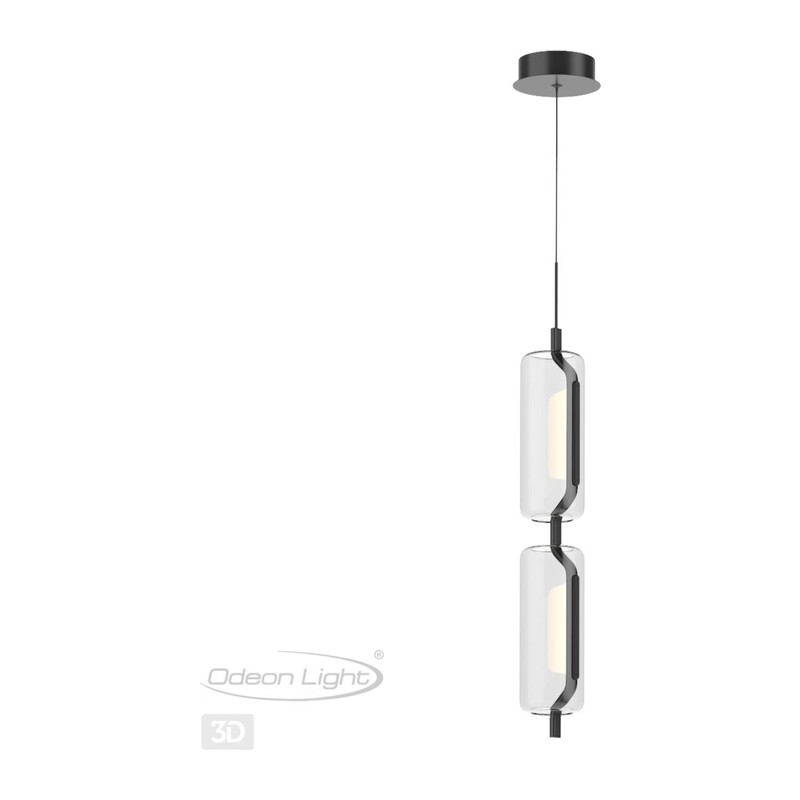 5003/20L L-VISION ODL23 391 черный матовый/прозрачный/стекло Подвес LED 20W 3000K KAVIA 2