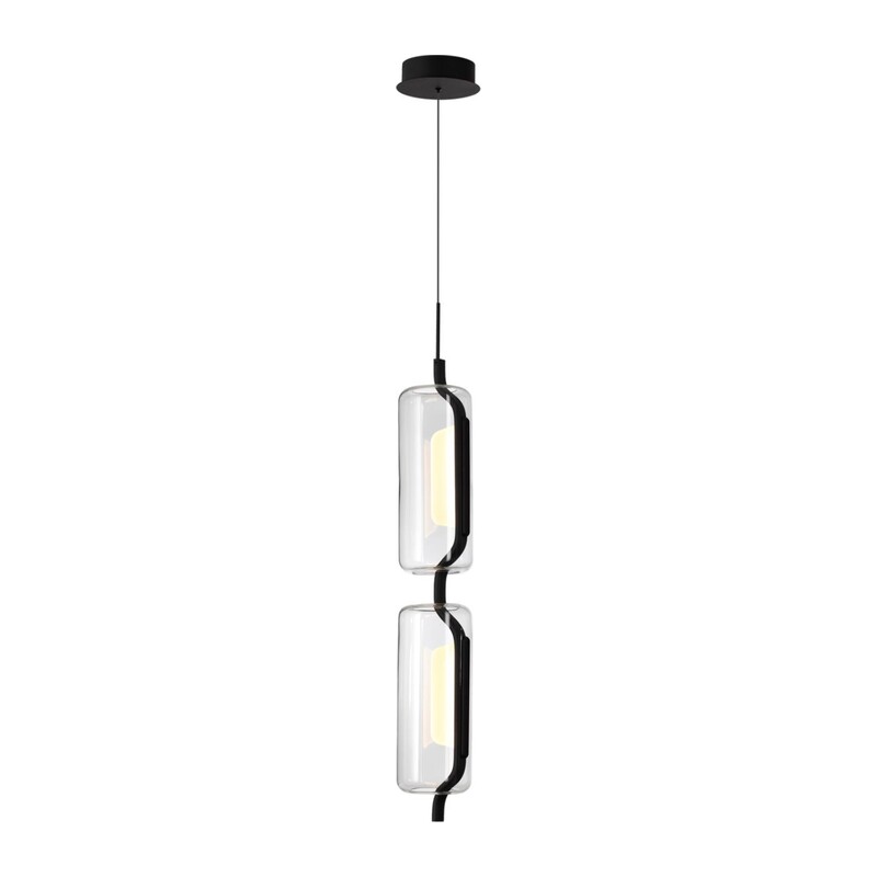 5003/20L L-VISION ODL23 391 черный матовый/прозрачный/стекло Подвес LED 20W 3000K KAVIA