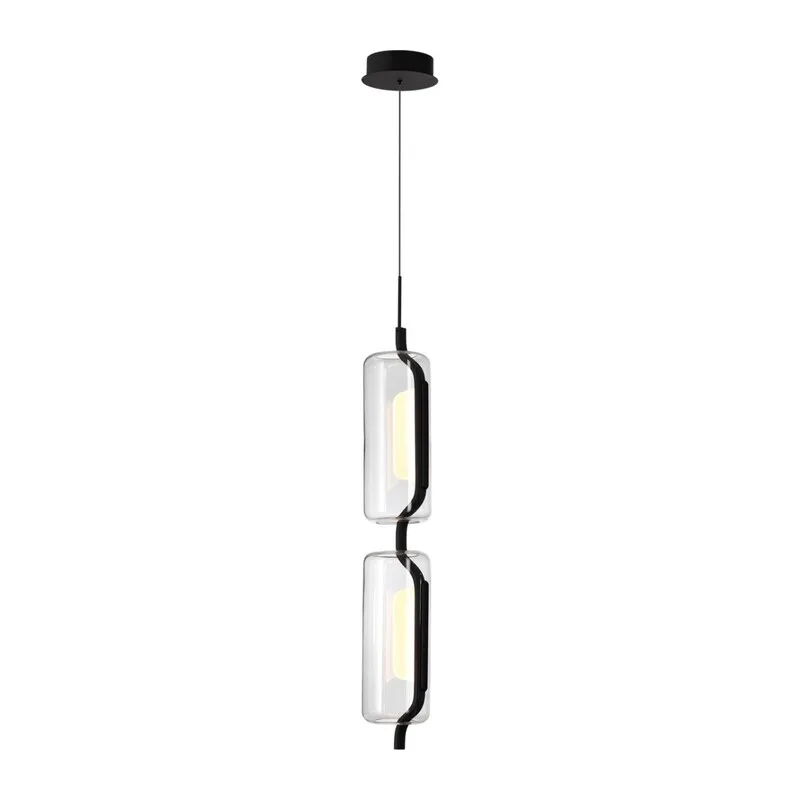 5003/20L L-VISION ODL23 391 черный матовый/прозрачный/стекло Подвес LED 20W 3000K KAVIA