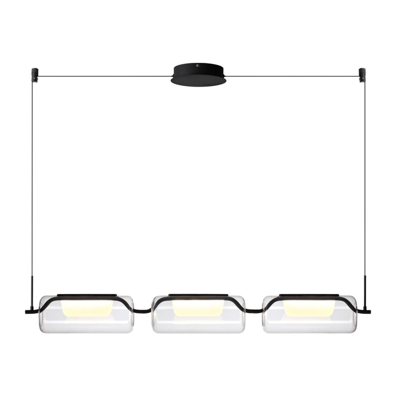 5003/30L L-VISION ODL23 391 черный матовый/прозрачный/стекло Люстра LED 30W 3000K KAVIA