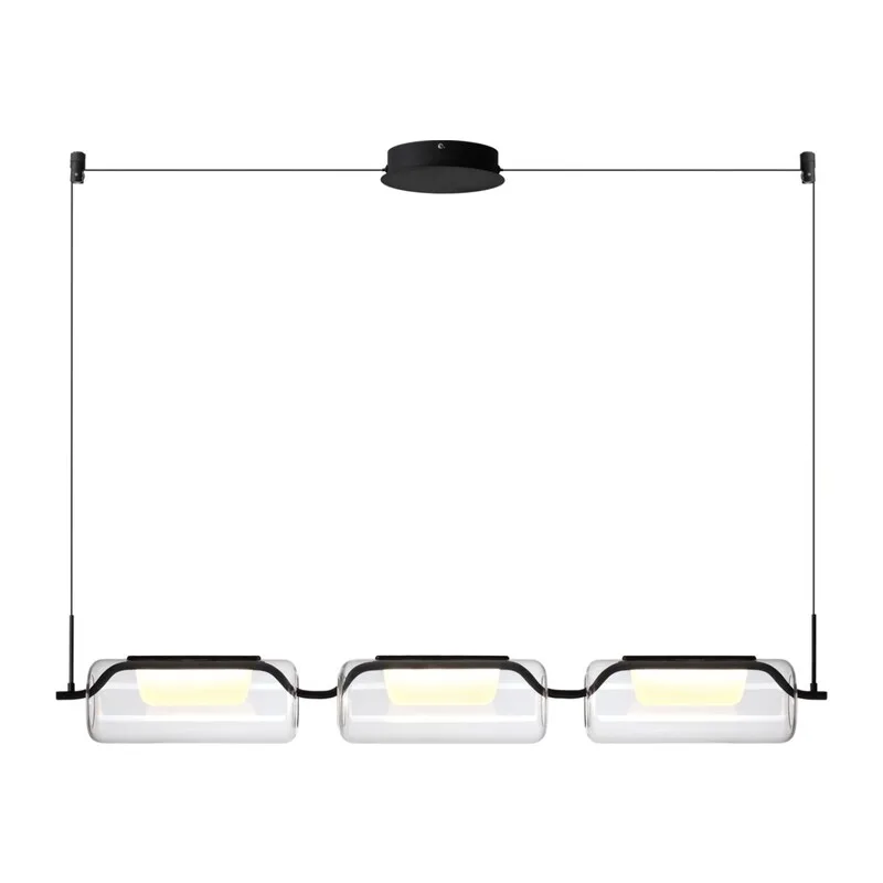 5003/30L L-VISION ODL23 391 черный матовый/прозрачный/стекло Люстра LED 30W 3000K KAVIA