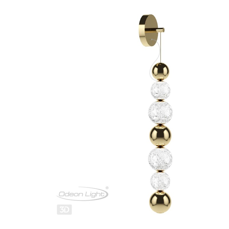 5008/13WL L-VISION ODL23 571 золотой/прозрачный/металл/акрил Настенный светильник LED 13W 4000K 700Лм CRYSTAL 2
