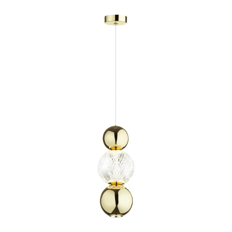 5008/7LA L-VISION ODL23 573 золотой/прозрачный/металл/акрил Подвес LED 7W 4000K 300Лм CRYSTAL