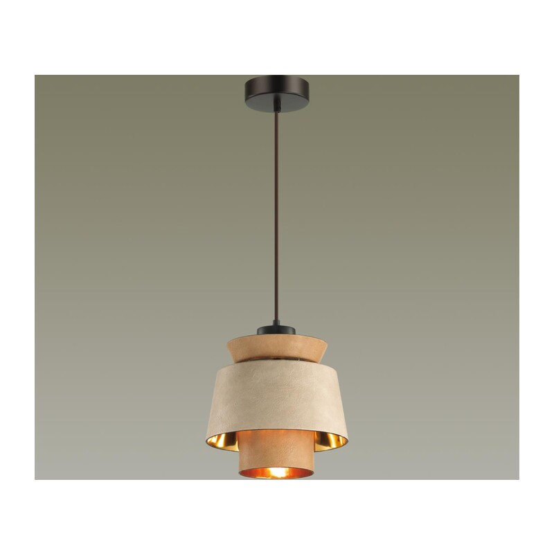 4992/1 PENDANT ODL23 381 св. коричневый/золотой/металл/экокожа Подвес E27 60W KRESSA 4