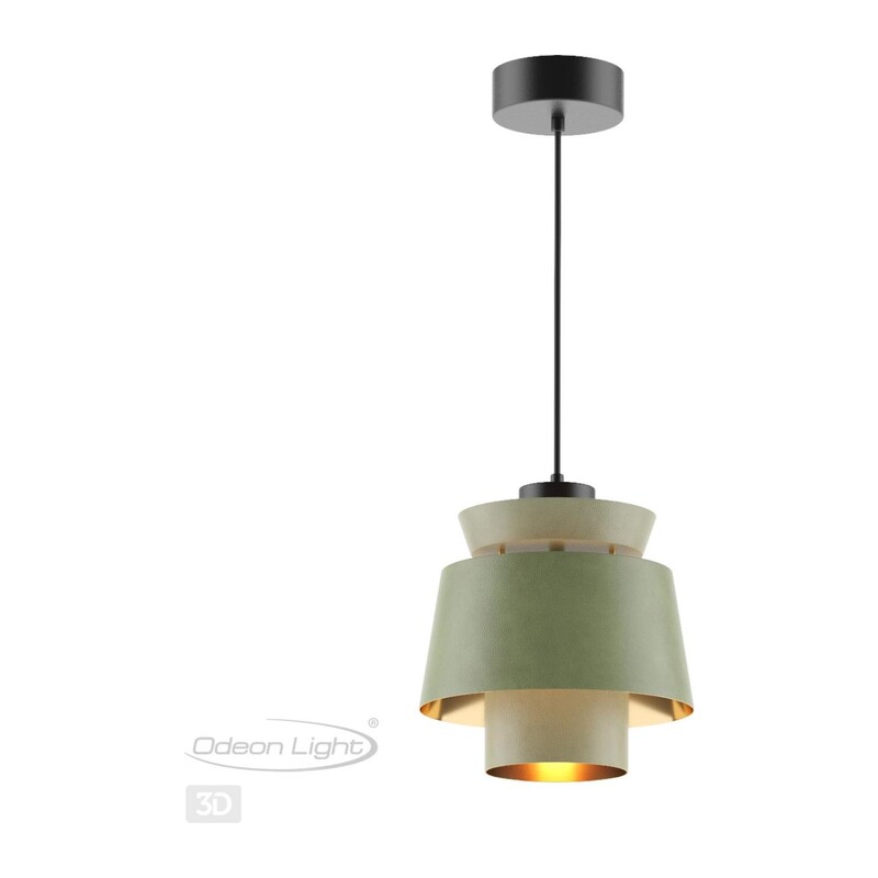 4992/1A PENDANT ODL23 381 зеленый/золотой/металл/экокожа Подвес E27 60W KRESSA 2