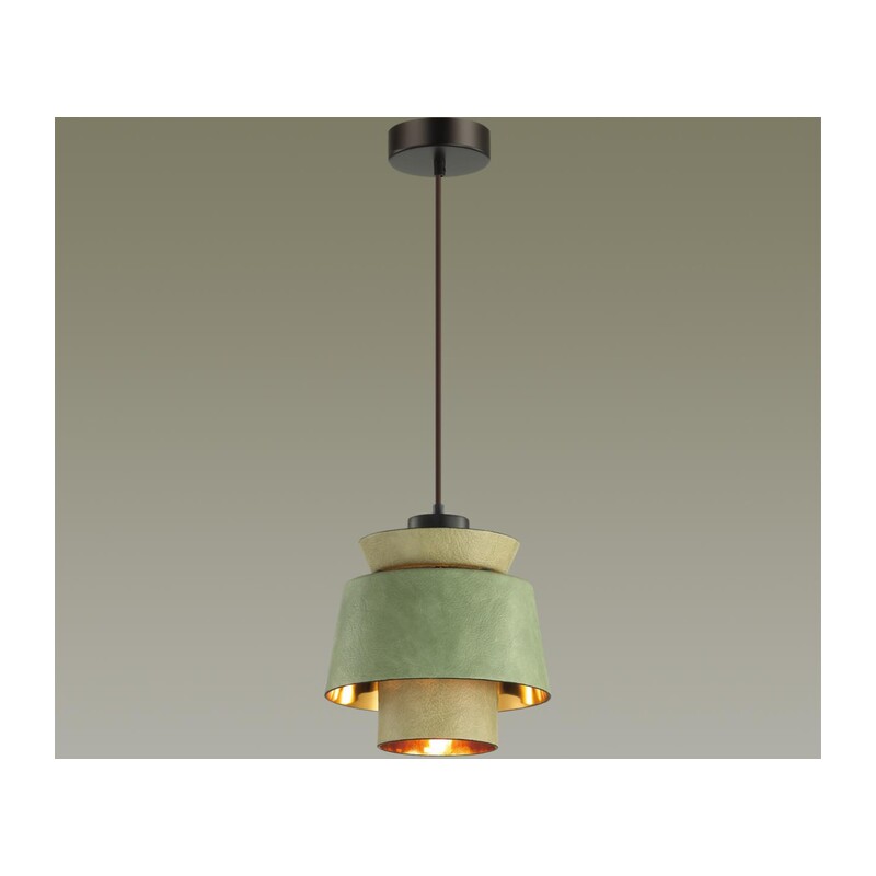 4992/1A PENDANT ODL23 381 зеленый/золотой/металл/экокожа Подвес E27 60W KRESSA 4