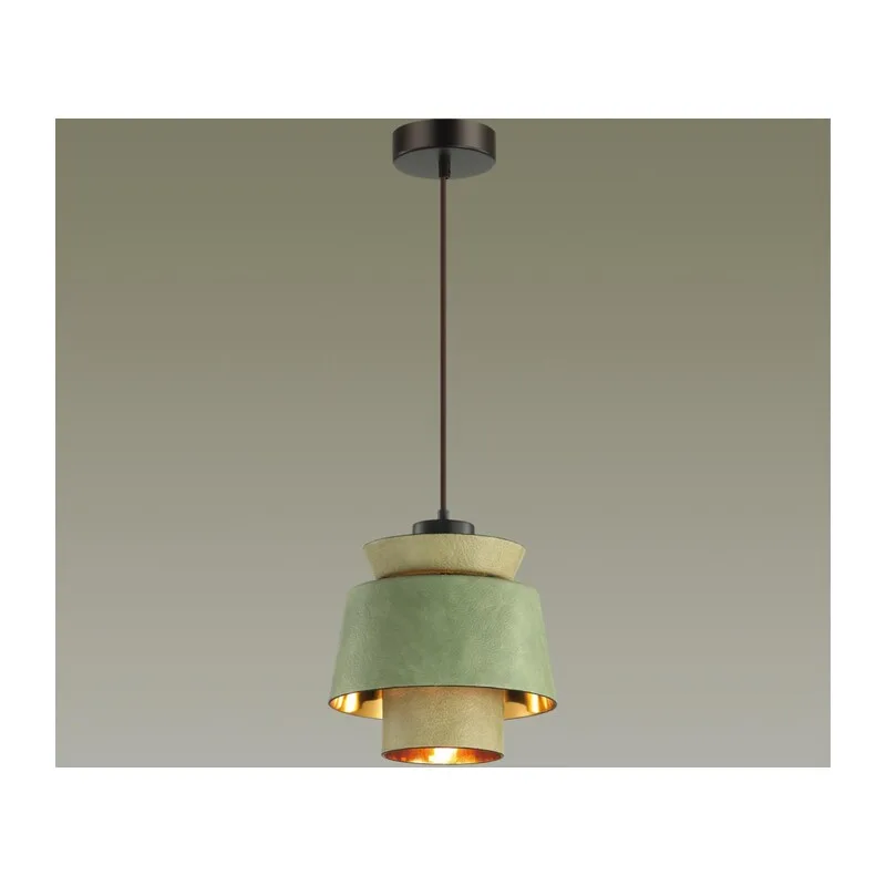4992/1A PENDANT ODL23 381 зеленый/золотой/металл/экокожа Подвес E27 60W KRESSA 2