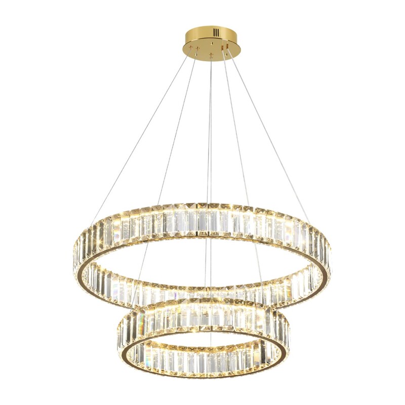 5015/60L L-VISION ODL23 589 золотой/прозрачный металл/хрусталь Люстра LED 60W 4000K 6000Лм VEKIA