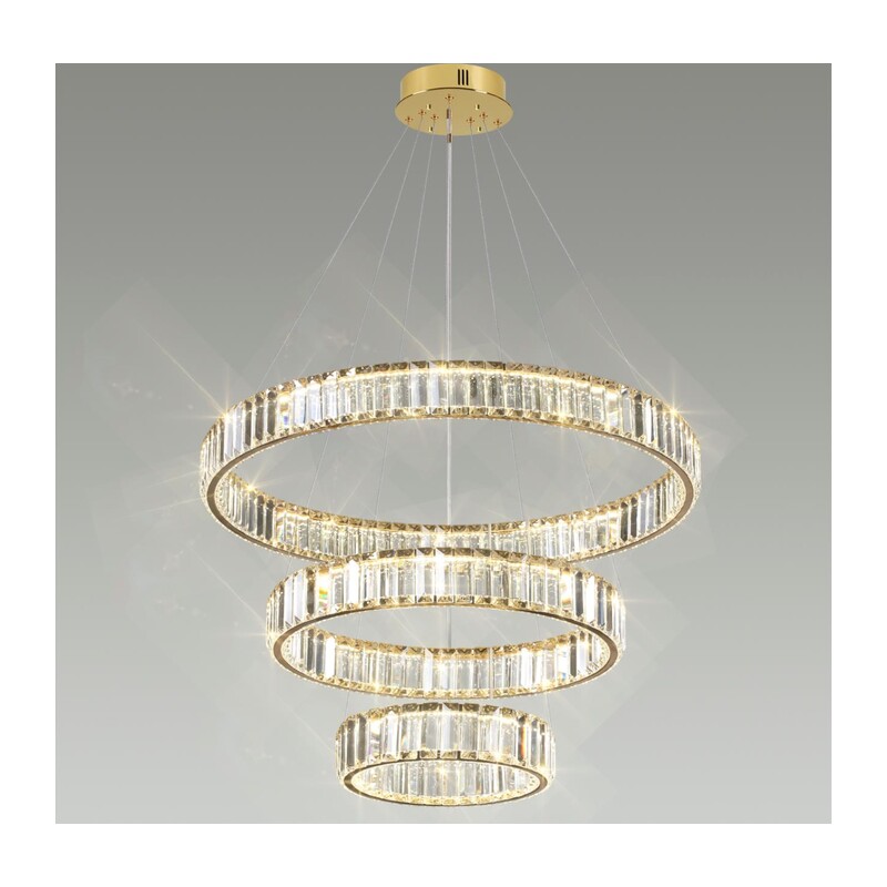 5015/88L L-VISION ODL23 589 золотой/прозрачный металл/хрусталь Люстра LED 88W 4000K 8800Лм VEKIA 4