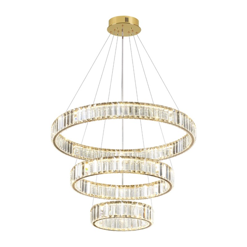 5015/88L L-VISION ODL23 589 золотой/прозрачный металл/хрусталь Люстра LED 88W 4000K 8800Лм VEKIA