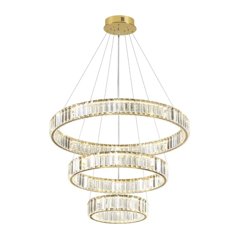 5015/88L L-VISION ODL23 589 золотой/прозрачный металл/хрусталь Люстра LED 88W 4000K 8800Лм VEKIA