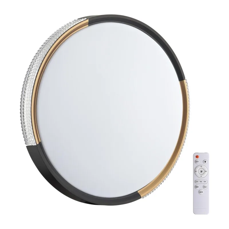 7629/DL PALE SN 184 Светильник пластик/черный/золотистый LED 48Вт 3000-6300K D400 IP43 пульт ДУ VELIO