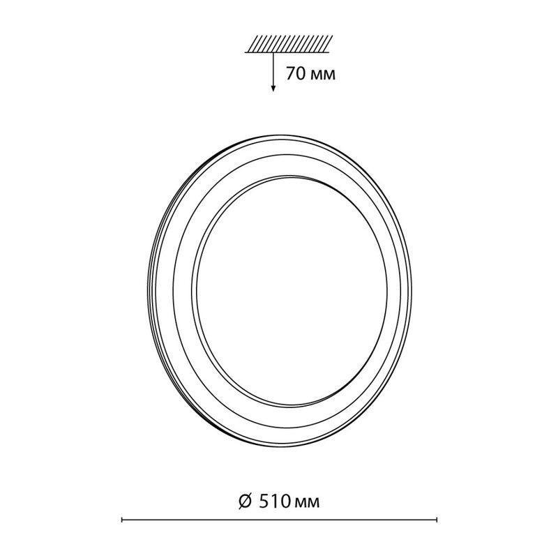 7630/EL PALE SN 000 Светильник пластик/белый/золотистый LED 72Вт с ДУ 3000-6300К D510 IP43 пульт ДУ SETTA 2