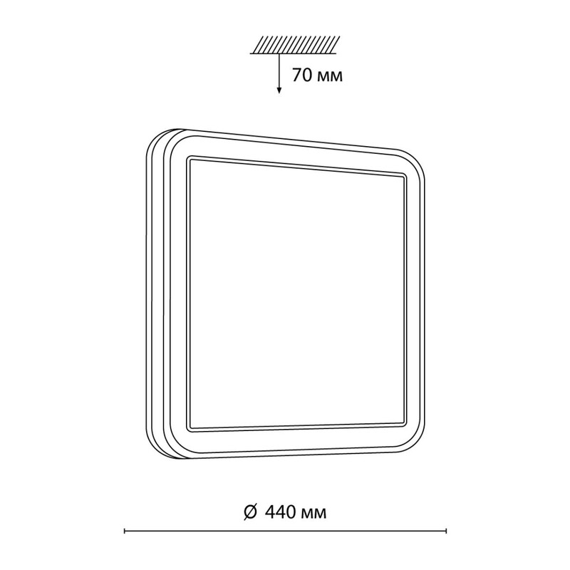 7621/DL PALE SN 162 Светильник пластик/черн./медный LED 48Вт 3000-6300K 440х440 IP43 пульт ДУ EFFA 2