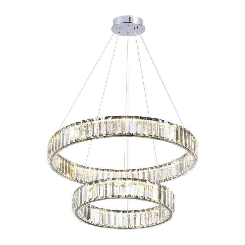 4930/60L L-VISION ODL24 593 хром/прозрачный металл/хрусталь Люстра LED 60W 4000K 7140Лм VEKIA