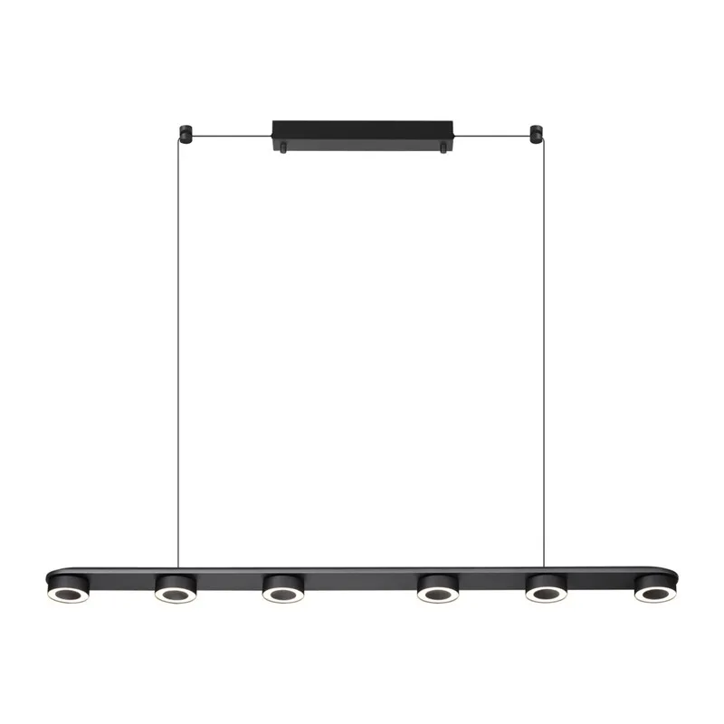 6631/64L HIGHTECH ODL24 317 металл/черный/акрил Подвесной линейный светильник IP20 LED 64W 1667Лм 3000K 220V с раздельным вкл. Верх/низ TURMAN