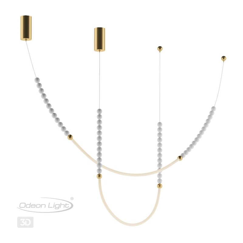 6639/24CL HIGHTECH ODL24 225 металл/античная бронза/белые бусы из акрила Потолочный светильник (в комплекте 2 нити) IP 20 LED 24W 3500K 220V MONELLA 2