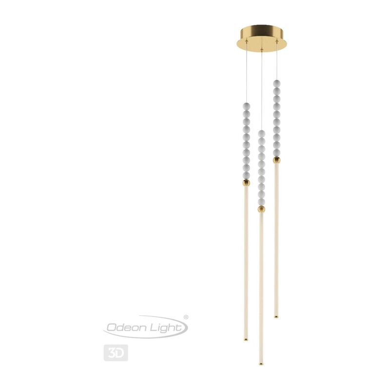 6639/33L HIGHTECH ODL24 225 металл/античная бронза/белые бусы из акрила Подвесной светильник IP 20 LED 33W 3500K 220V MONELLA 2