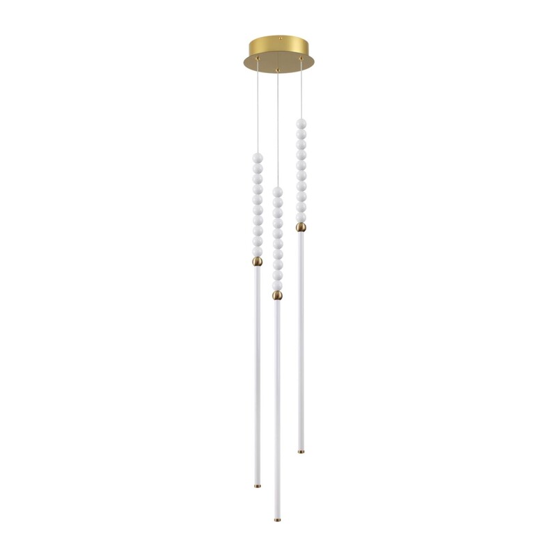 6639/33L HIGHTECH ODL24 225 металл/античная бронза/белые бусы из акрила Подвесной светильник IP 20 LED 33W 3500K 220V MONELLA 5