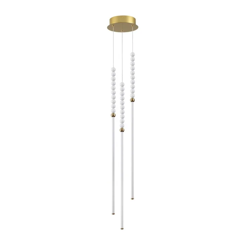 6639/33L HIGHTECH ODL24 225 металл/античная бронза/белые бусы из акрила Подвесной светильник IP 20 LED 33W 3500K 220V MONELLA