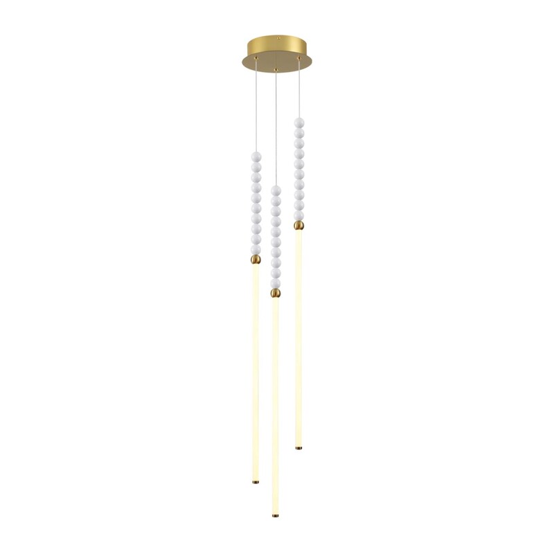 6639/33L HIGHTECH ODL24 225 металл/античная бронза/белые бусы из акрила Подвесной светильник IP 20 LED 33W 3500K 220V MONELLA