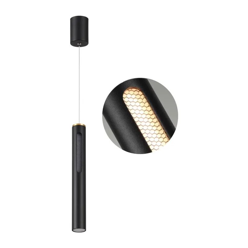 6643/7L HIGHTECH ODL24 303 черный/золото/металл/акрил Подвесной светильник IP20 LED 9W 3000K 220V MALI