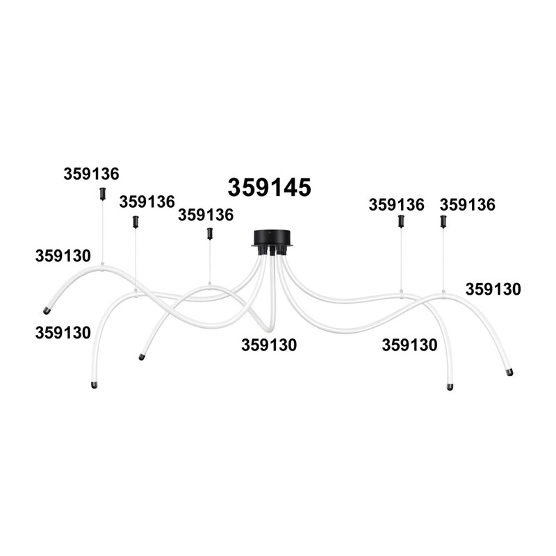 359136 KONST NT23 087 черный Подвесной комплект с 1,5 метровым тросом IP20 RAMO 4