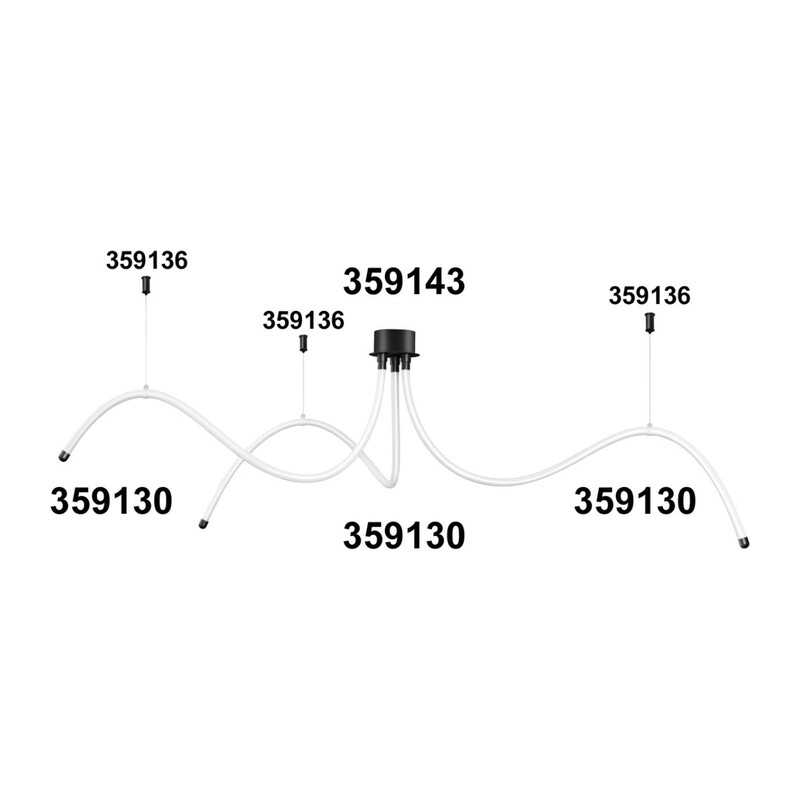 359136 KONST NT23 087 черный Подвесной комплект с 1,5 метровым тросом IP20 RAMO