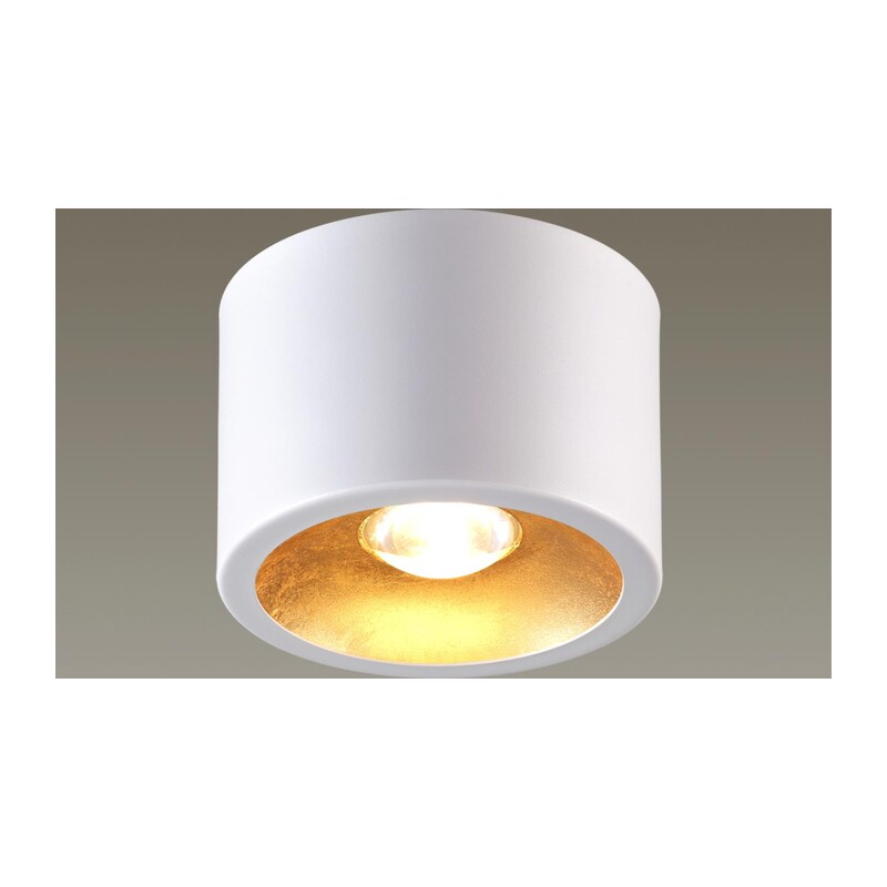 6668/1CL HIGHTECH ODL19 337 белый с золотым фольг-м Потолочной накладной светильник LED GU10 1*7W 220V GLASGOW (вместо 3877/1CL) 3