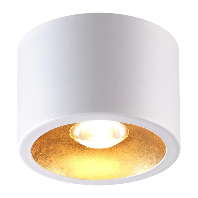6668/1CL HIGHTECH ODL19 337 белый с золотым фольг-м Потолочной накладной светильник LED GU10 1*7W 220V GLASGOW (вместо 3877/1CL)