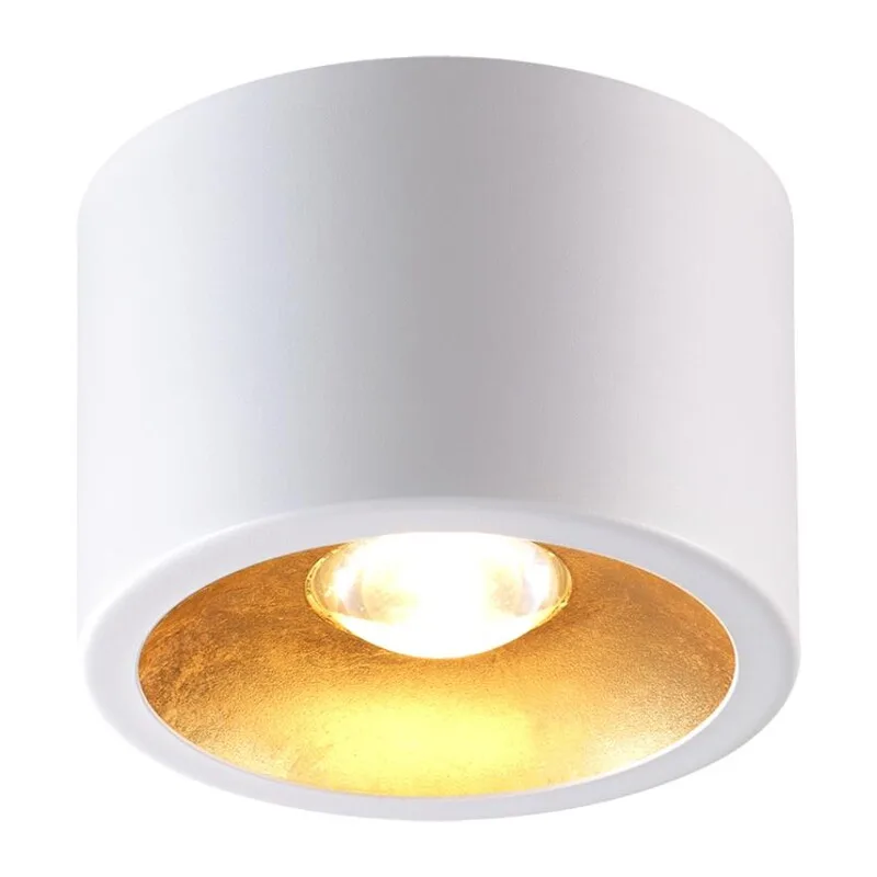 6668/1CL HIGHTECH ODL19 337 белый с золотым фольг-м Потолочной накладной светильник LED GU10 1*7W 220V GLASGOW (вместо 3877/1CL)