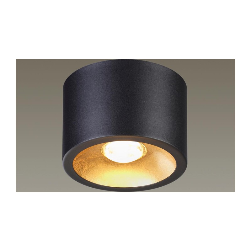 6669/1CL HIGHTECH ODL19 337 черный с золотым фоль-м Потолочной накладной светильник LED GU10 1*7W 220V GLASGOW (вместо 3878/1CL) 3