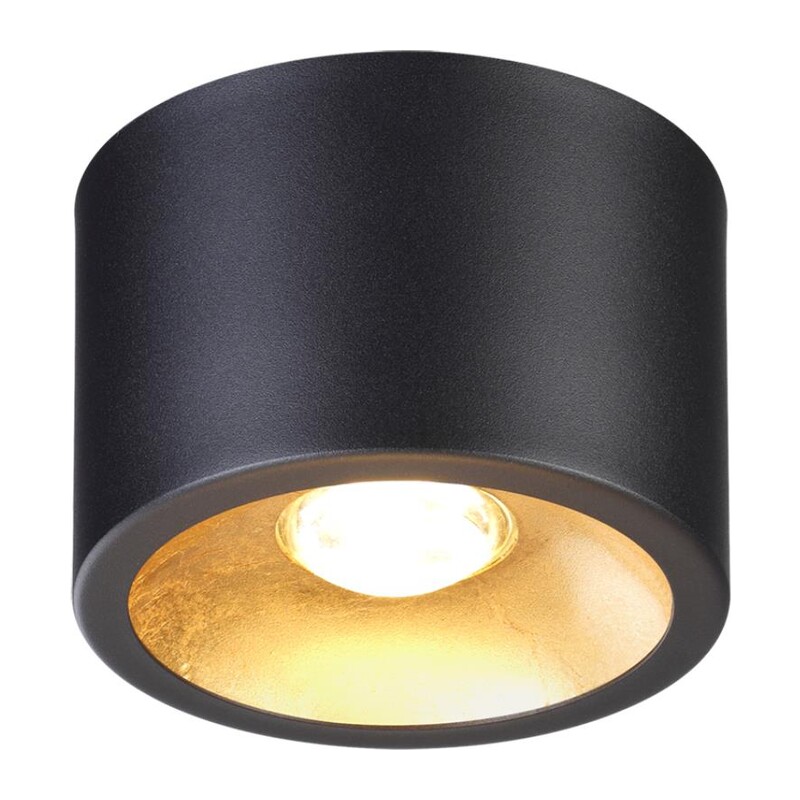 6669/1CL HIGHTECH ODL19 337 черный с золотым фоль-м Потолочной накладной светильник LED GU10 1*7W 220V GLASGOW (вместо 3878/1CL)