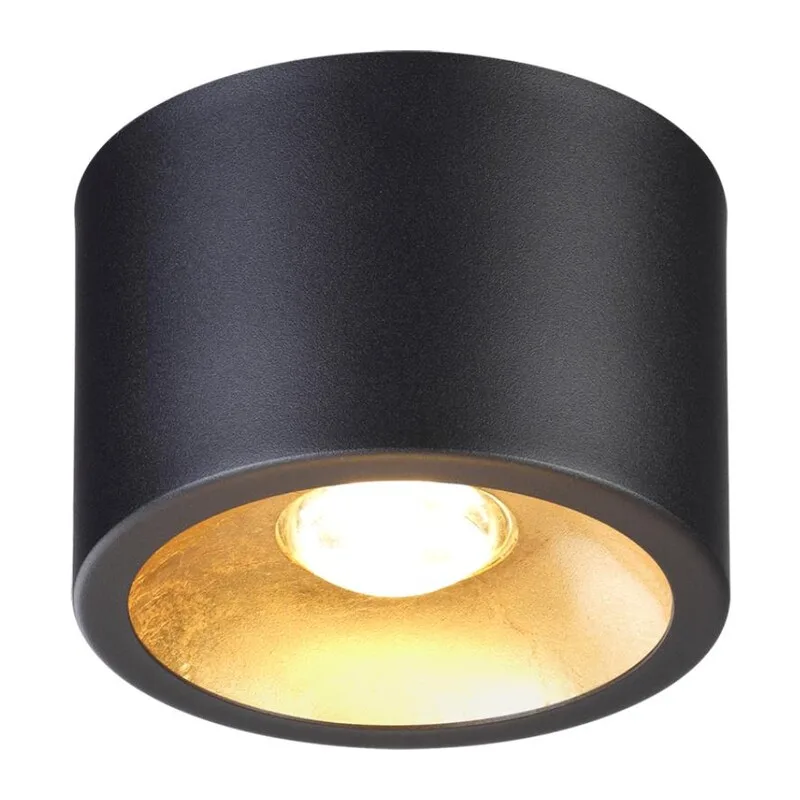 6669/1CL HIGHTECH ODL19 337 черный с золотым фоль-м Потолочной накладной светильник LED GU10 1*7W 220V GLASGOW (вместо 3878/1CL)