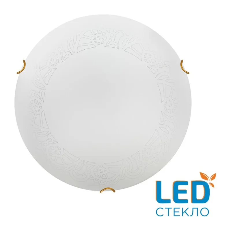 7602/BL SNOK SN 000 Светильник стекло/белое/золото LED 24Вт 4000K D300 IP20 AMMONITE