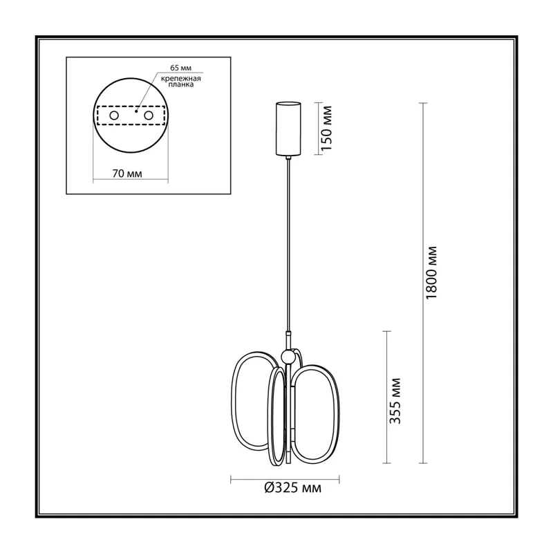 6664/38L L-VISION ODL_EX24 000 Подвесной светильник античн бронза/металл/акрил IP20 LED 38W 2500Лм 3000K PIUMA 3