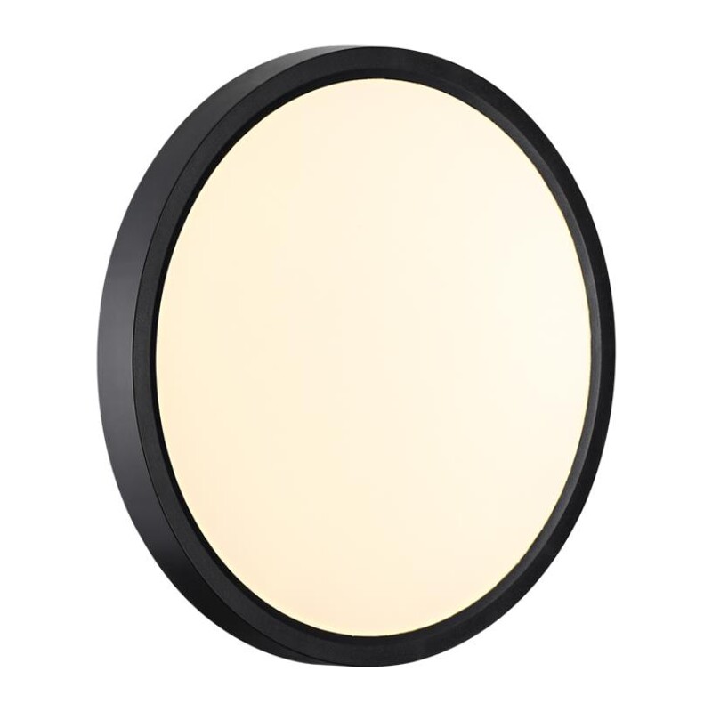 7660/18L MITRA LED SN 554 Светильник пластик/белый/черный LED 18Вт 3000/4000K D230 IP40 ALFA BLACK 6