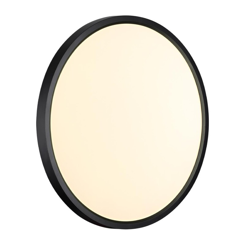 7660/32L MITRA LED SN 554 Светильник пластик/белый/черный LED 32Вт 3000/4000K D400 IP40 ALFA BLACK 6