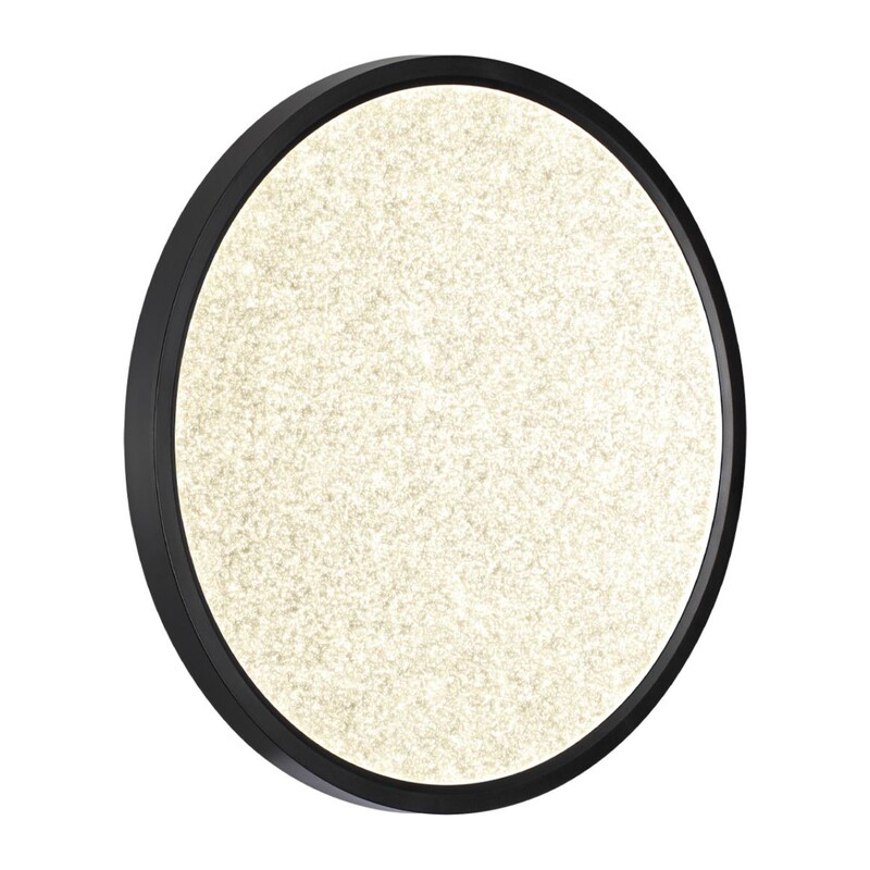7662/32L MITRA LED SN 555 Светильник пластик/белый/черный LED 32Вт 3000/4000K D400 IP40 OMEGA BLACK 3