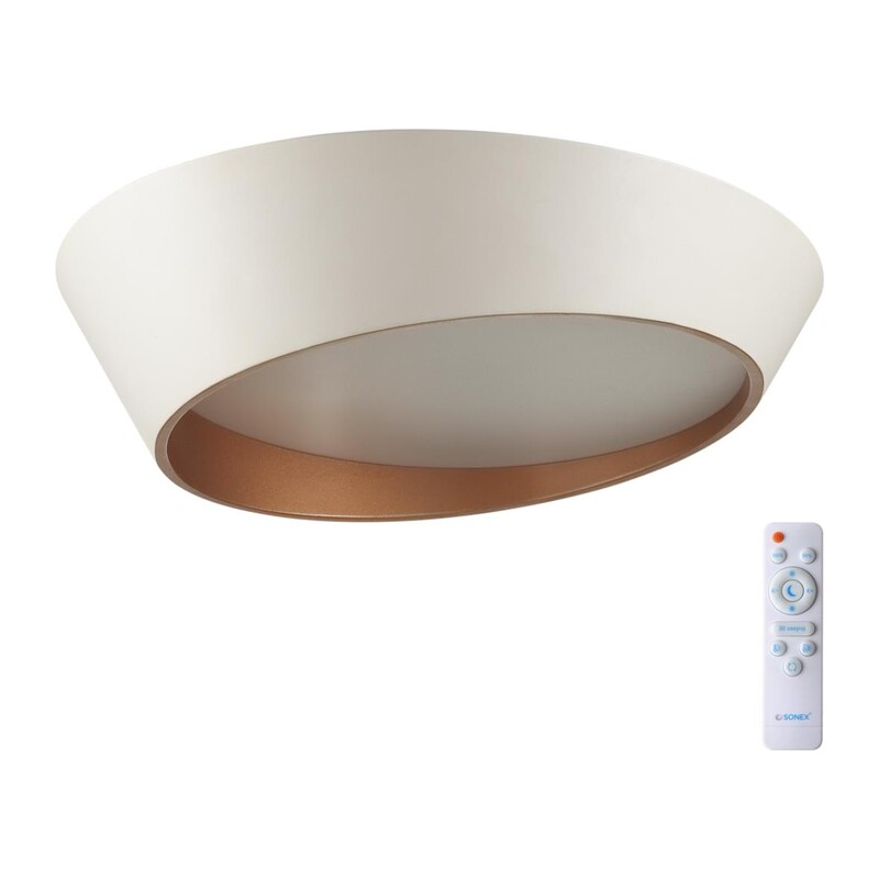 7693/60L AVRA LED SN 587 Светильник металл/акрил/белый/золотистый LED 60Вт 3000-6000K D500 IP20 пульт ДУ APEX