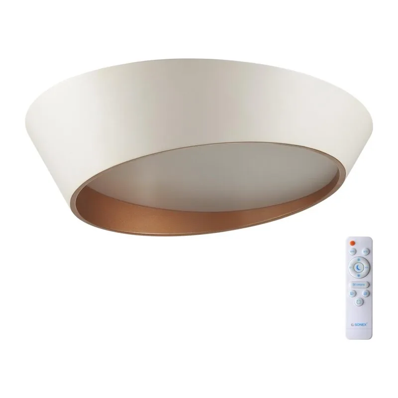 7693/60L AVRA LED SN 587 Светильник металл/акрил/белый/золотистый LED 60Вт 3000-6000K D500 IP20 пульт ДУ APEX