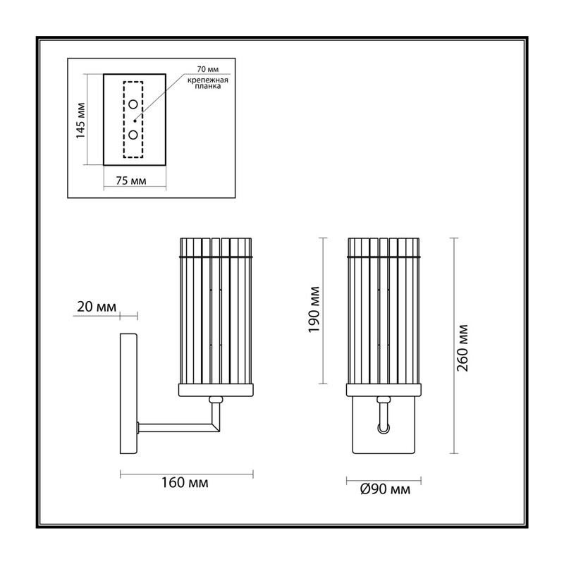 6527/1W CLASSI LN23 000 латунь Бра E14 1*40W 220V ELLOW
