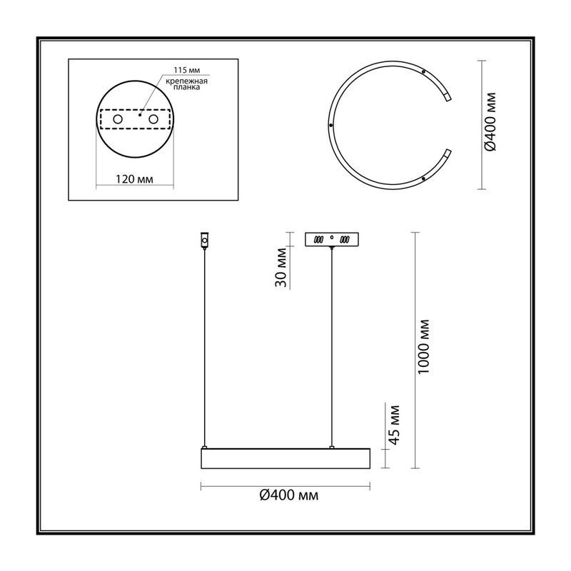 6535/28L LEDIO LN26 266 латунь Светильник подвесной LED 28W  3000/4000/6000К 220V INDIE 2