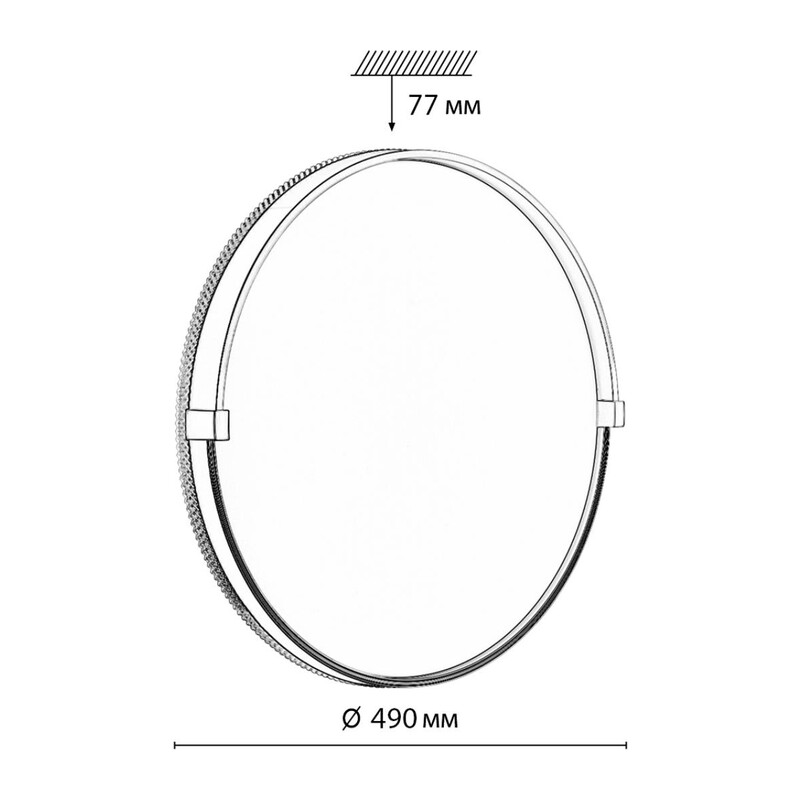 7647/EL PALE SN 189 Светильник пластик/черн./зол. LED 70Вт 3000-6000К D490 IP43 пульт ДУ OLIDI BLACK 2