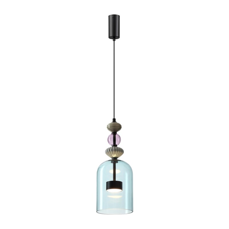 5046/12L L-VISION ODL24 369 черный/голубой/металл/стекло/керамика Подвес LED 12W 4000К 1400Лм PALLETA